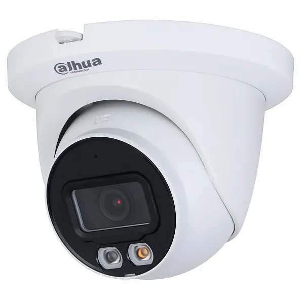 Camera IP Full Color Dahua IPC-HDW2249TM-S-IL-0280B, 2MP, lentila 2.8mm, IR si lumina calda 30 m, microfon, PoE, IP67