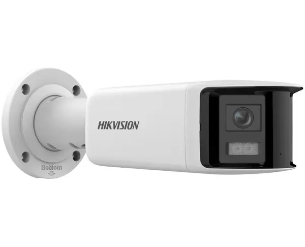 Camera IP panoramica, 6MP, 2 x 2.8mm, Acusense DarkFighter, IR 40m, Alarma, Hikvision DS-2CD2T66G2P-ISU/SL(2.8mm)(C)