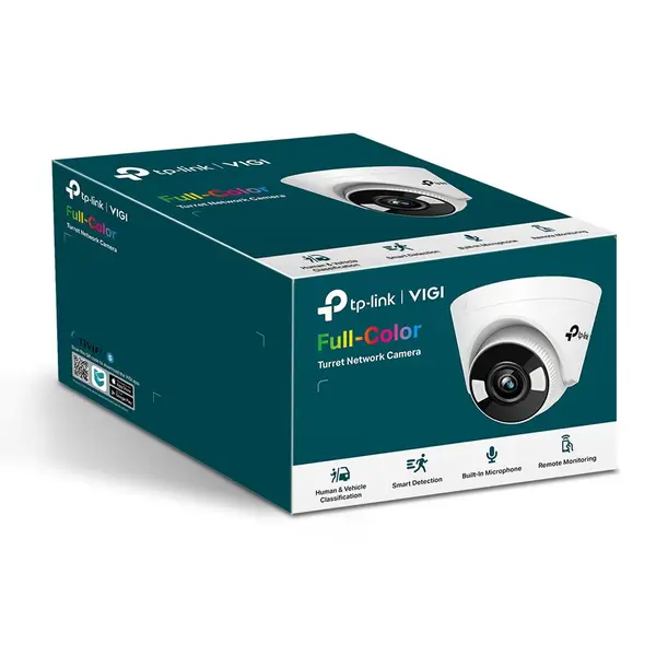Camera IP Turret TP-Link, 4MP Full-Color, IR 30m si lumina alba 30m, lentila fixa 4mm, PoE, H.265+, Smart Detection AI persoane si vehicule, VIGI C440(4MM)