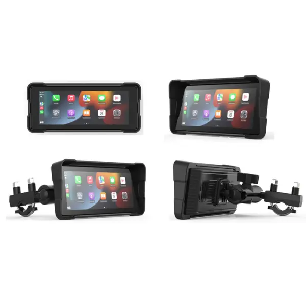 Camera Moto iSEN MT-7 Dash Cam Motocicleta, Ecran 6.86 IPS Touch, Dual Camera 1080P Fata Spate, Apple CarPlay Wireless, Android Auto, Bluetooth, Monitorizare Presiune Anvelope (TPMS), IP67