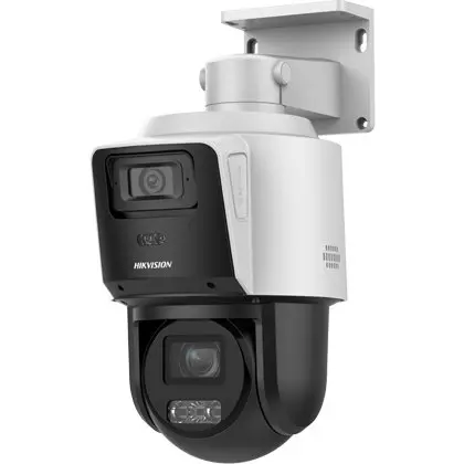 Camera PTZ TandemVu Hikvision DS-2SE3C410MWG-E14, 4+4MP, lentila 2.8mm si 5.76 - 57.6 mm, 10x, DarkFighter, IR 80m, PoE+, IP66