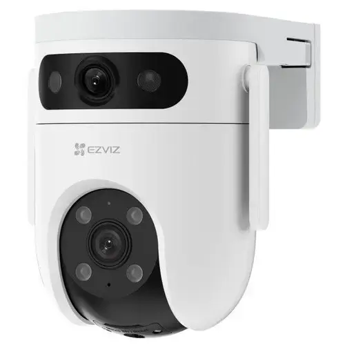 Camera supraveghere cu lentila duala IP WiFi PT EZVIZ CS-H9C-3MP(DL), 3 MP, 2.8-6 mm, 2.4 GHz, IR/lumina alba 30 m, sirena, auto-tracking, microfon si difuzor, slot card