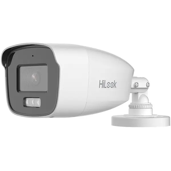 Camera supraveghere exterior cu iluminare duala Hikvision HiLook Smart Hybrid Light THC-B227-LMS, 2 MP, 2.8 mm, IR/lumina alba 40 m, microfon