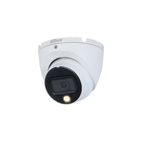 Camera supraveghere exterior Dome cu iluminare duala Dahua HAC-HDW1801TLM-IL-A-0280B-S2, 4 K, IR/lumina alba 20 m, 2.8 mm, microfon