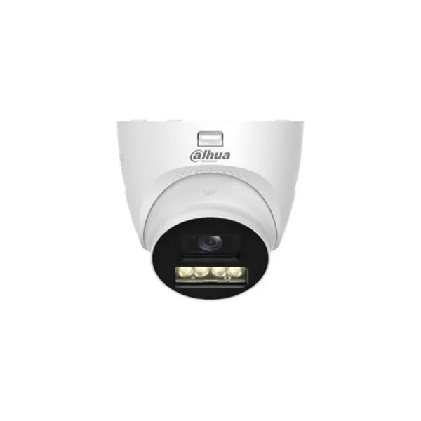 Camera supraveghere exterior Dome HDCVI cu iluminare duala Dahua HAC-HDW1200TQ-IL-T-0280B-DIP, 2 MP, 2.8 mm, IR/lumina alba 40 m, microfon si difuzor