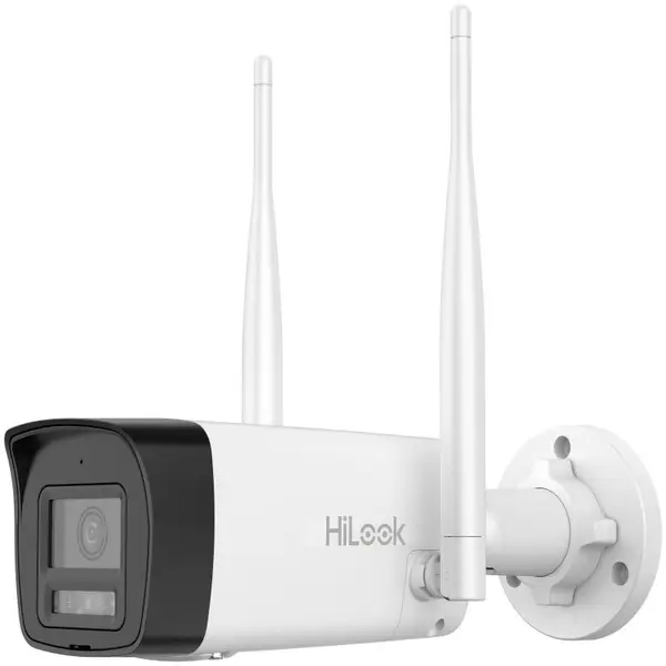 Camera supraveghere exterior HiLook, 2 MP, Wi-Fi 6, IR 30m, lumina alba 30m, audio 2 cai, detectie AI, IP66, lentila 2.8mm, IPC-B120HA-LDF/W 2.8mm(B)