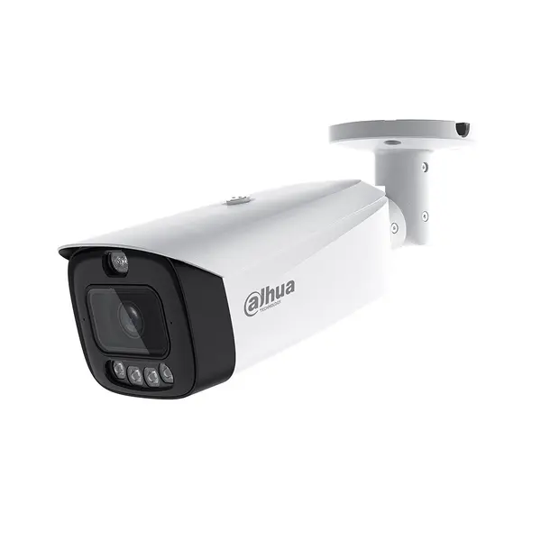 Camera supraveghere exterior IP cu iluminare duala Dahua WizSense IPC-HFW3849T1-AS-PV-0280B-PRO, 8 MP, 2.8 mm, IR/Lumina calda 50 m, microfon si difuzor, alarma, slot card, ONVIF, PoE