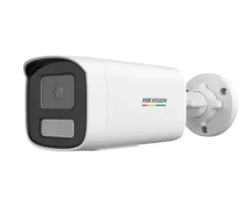 Camera supraveghere exterior IP cu iluminare duala Hikvision Value ColorVu DS-2CD1T47G2H-LIU, 4 MP, 4 mm, IR/lumina alba 50 m, microfon, PoE
