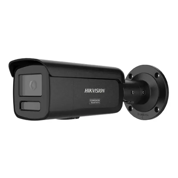 Camera supraveghere exterior IP cu iluminare duala Hikvision ColorVu DS-2CD2T47G3-LIY/BK, 4 MP, 2.8 mm, IR/lumina alba 60 m, slot card, PoE, negru