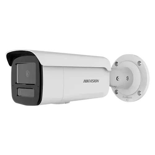 Camera supraveghere exterior IP cu iluminare duala Hikvision AcuSense DS-2CD2T63G2-4LI, 6 MP, 2.8 mm, IR/lumina alba 80 m, slot card, clasificare om/vehicul, PoE