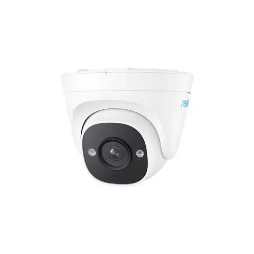 Camera supraveghere exterior IP Dome Reolink P324, 5MP, IR 30 m, 4 mm, microfon, detectie persoane/vehicule, slot card, PoE (Alb)