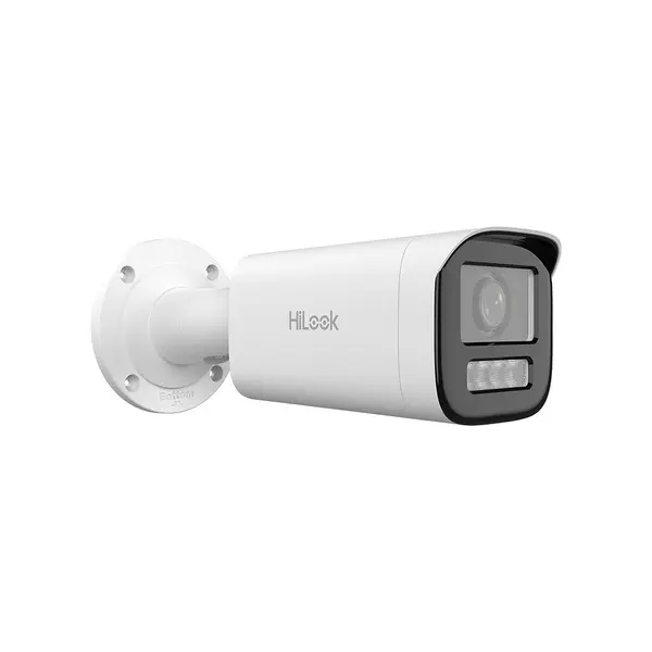 Camera supraveghere exterior IP Hikvision Hybrid Light HiLook IPC-B640HA-LZU, 4 MP, motorizata 2.8 - 12 mm, IR / lumina alba 50 m, microfon, detectie persoane / vehicule, PoE, slot card