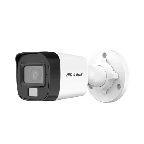 Camera supraveghere exterior mini Hikvision Smart Hybrid Light DS-2CE16K0T-LFS, Bullet, 5 MP, IR 30 m, lumina alba 20 m, 2.8 mm, microfon