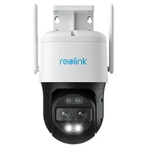 Camera supraveghere exterior rotativa IP WiFi Speed Dome PTZ Reolink TrackMix W760, 4K, 2.8 + 8 mm, lumina alba / IR 15 m, dual band, slot card, microfon si difuzor, Auto Tracking (Alb)