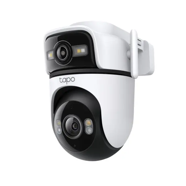 Camera supraveghere exterior Tapo C545D, obiectiv dual, rotatie si inclinare din telefon, 2K 3MP, AI, IP66, Viziune nocturna color