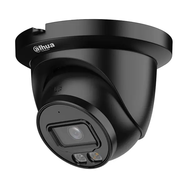 Camera supraveghere IP Dome cu iluminare duala Dahua WizSense IPC-HDW2649TM-S-IL-0280B-BLACK, 6 MP, 2.8 mm, IR/Lumina alba 30 m, microfon, slot card, PoE, neagra