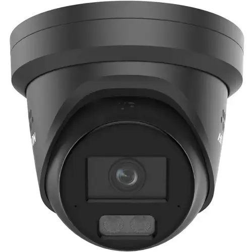 Camera supraveghere IP Dome cu iluminare duala Hikvision ColorVu DS-2CD2387G3-LIS2UY/SL(2.8MM)/BK, 8 MP, 2.8 mm, IR/lumina alba 30m, microfon dual si difuzor, slot card, sirena, lumina stroboscopica, PoE