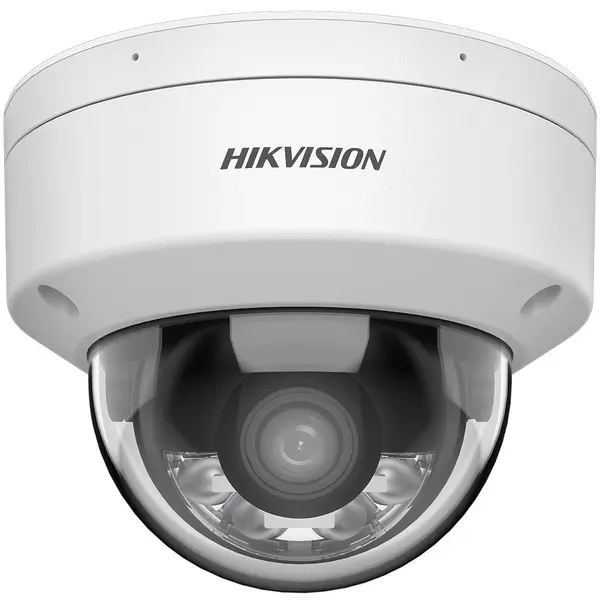 Camera supraveghere IP Dome cu iluminare duala Hikvision ColorVu DS-2CD2147G2H-LISU, 4 mm, 4 MP, IR/lumina alba 30 m, slot card, microfon, clasificare om/vehicul, PoE