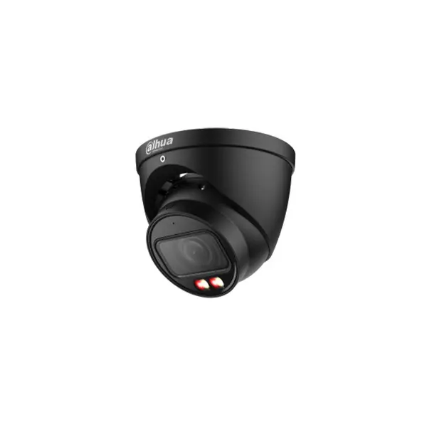 Camera supraveghere IP Dome Dahua WizSense WizColor DH-IPC-HDW3849H-AS-PV-PRO, 8 MP, 2.8 mm, IR/Lumina calda 30 m, microfon si difuzor, slot card, PoE, neagra