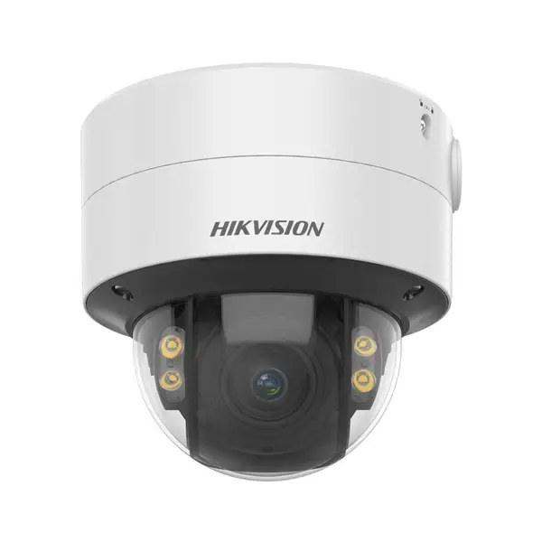 Camera supraveghere IP Dome Hikvision ColorVu DS-2CD2747G2-LZSC, 4 MP, 3.6-9 mm motorizat, lumina alba 40 m, clasificare persoane/vehicule, slot card, IP67, PoE