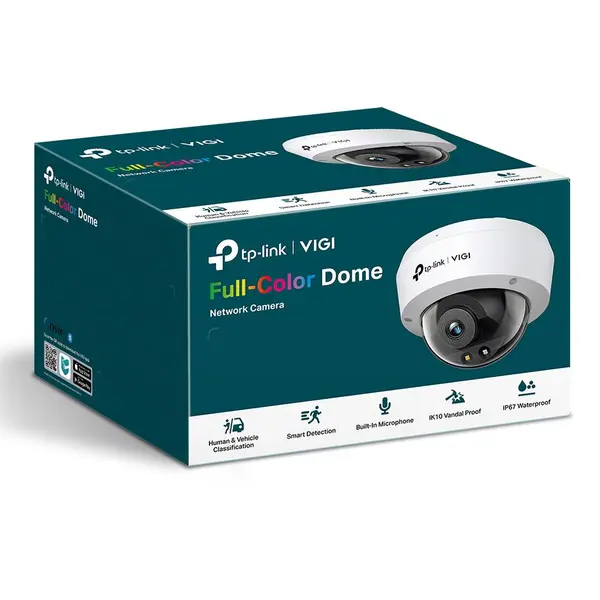 Camera supraveghere IP Dome TP-Link Full Color VIGI C250(2.8MM), 5 MP, 2.8 mm, IR/Lumina alba 30 m, microfon, PoE, vizualizare pe telefon, VIGI C250(2.8MM)