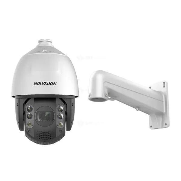 Camera supraveghere IP Speed Dome Hikvision AcuSense DS-2DE7A432IW-AEB(T5), 4 MP, IR 200 m, 5.9 - 188.8 mm, motorizat, slot card, Hi-PoE, 32X + suport, detectie faciala, auto-tracking