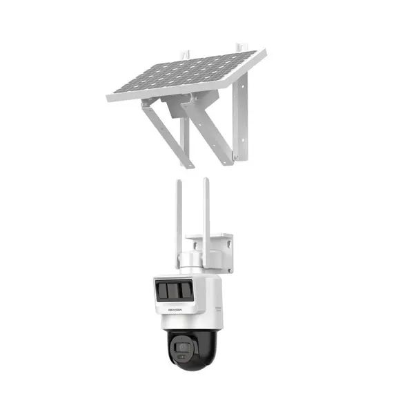 Camera supraveghere IP Speed Dome PTZ 4G LTE Hikvision DS-2DE2C200IWG-K/4G/C05S10(2.8MM), 2MP, 2.8 mm, IR/lumina alba 30 m, microfon si difuzor, slot card, Pir, cu panou solar, PoE