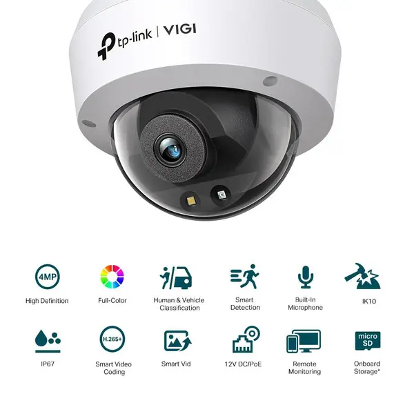 Camera supraveghere IP TP-Link Vigi 4MP IR 30m lentila 2.8mm PoE - VIGI C240I(2.8MM)