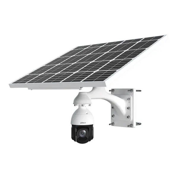 Camera supraveghere rotativa IP Speed Dome PTZ 4G cu panou solar Dahua Starlight WizSense, 4 MP, 5 mm–125 mm, IR 100 m, 25x, detectie faciala, slot card, IP66