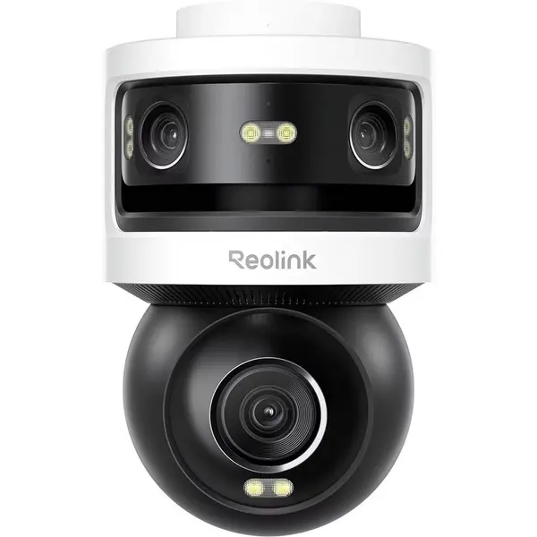 Camera supraveghere rotativa panoramica IP PT cu lentila tripla Reolink OMVI 3i P931, 5+5+8MP, 2.8mm, 6mm, IR/lumina alba 30 m, acoperire 360 grade, slot card, microfon si difuzor, auto tracking, detectie smart, PoE