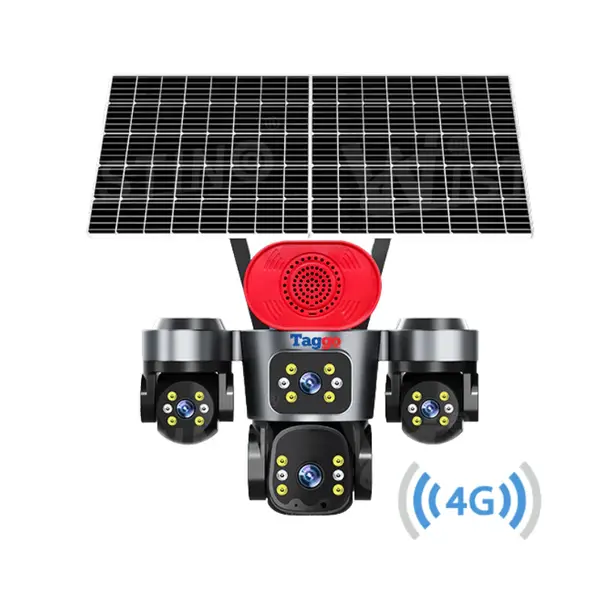 Camera Supraveghere Solara 4G TAGGO Q70 Pro, 16MP, 4 Lentile, Dual Solar 20W, PTZ 360 , Auto Zoom 12X, Full Color, AOV 24 7, AI Detection 40m, IP66, 15600mAh