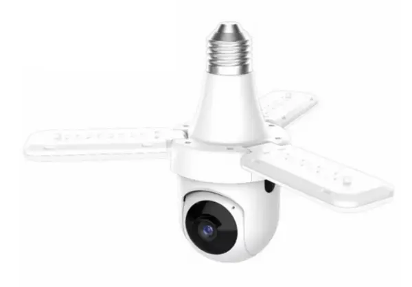 Camera supraveghere tip BEC cu 3 brate LED 3MP HD WiFi PTZ Montaj E27 Monitorizare Interioara pentru Locuinta