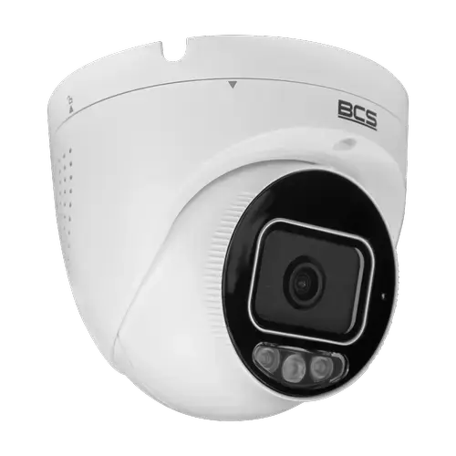 Camera supraveghere video exterior BCS POINT BCS-P-EIP25FSR3L3-Ai2, Dome, 5MPx 2880x1620, 2.8mm, Zoom digital 16x, IR 30m, Microfon, Difuzor, IP67, PoE (Alb)