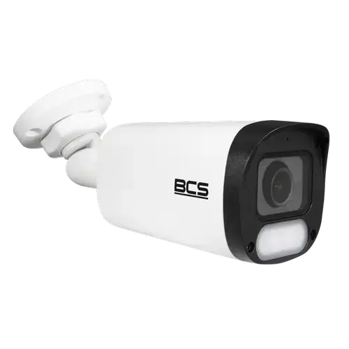 Camera supraveghere video exterior IP BCS POINT BCS-P-TIP28FCL3-Ai1, Bullet, 8MP 3840x2160, 2.8mm, Zoom 16x, Lumina alba 30m, PoE, IP67 (Alb)