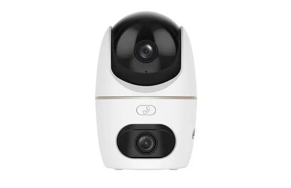 Camera supraveghere Wi-Fi 6 interior Dahua IPC-H3D-3F, lentila duala 3+3MP, rotire si inclinare, Smart Dual Light, AI, alarma, auto tracking, slot microSD