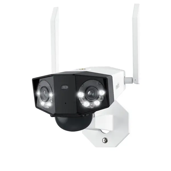 Camera supraveghere wireless GSM 4G Reolink Duo 2 LTE G750, 8 MP, unghi vizual 180 grade, slot card, lumina alba/IR 30 m, 10.400 mAh, detectie oameni/vehicule, microfon, difuzor, PIR