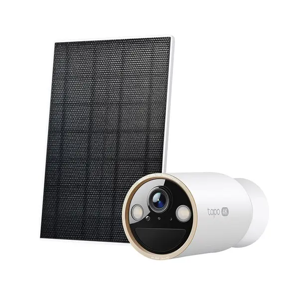 Camera supraveghere wireless IP WiFi cu panou solar TP-Link Tapo C460, 8 MP, 3.17 mm, 2.4GHz / 5GHz, IR 15 m, lumina alba, acumulator 10000 mAh, sirena, microfon si difuzor, slot card, detectie miscare, control prin aplicatie
