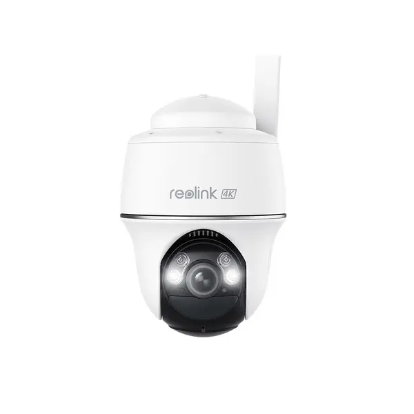 Camera supraveghere wireless WiFi rotativa Speed Dome Reolink Argus PT Ultra B440, 4K, IR/lumina alba 10 m, microfon, dual band, acumulator 6000 mAh, PIR, slot card