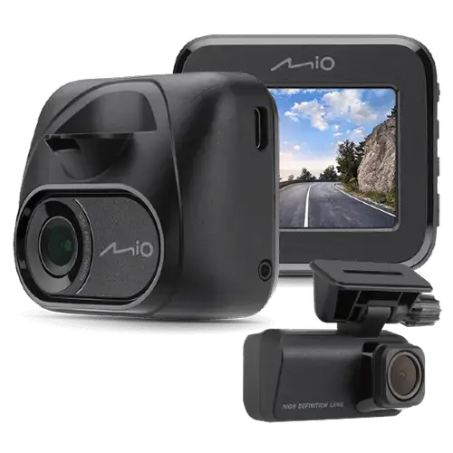 Camera video auto fata-spate Mio MiVue C595WD + MiVue T30, Ecran 2.0inch, 2MP 1080P, Wi-Fi, GPS (Negru)