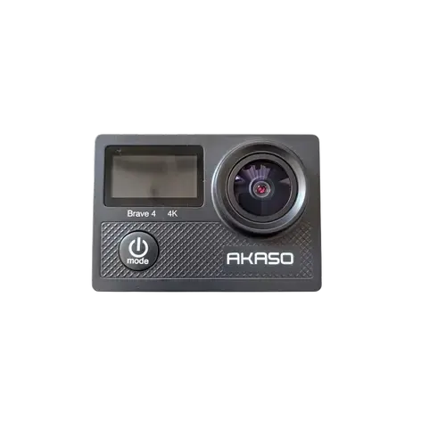 Camera video de actiune AKASO® BRAVE 4, UltraHD 4K/30FPS/20MP, Giroscop/EIS, Unghi Reglabil 170°, Waterproof, Doua Baterii 1050mAh, USB-C, Zoom Digital 5X, Time Lapse, Telecomanda 2.4G, Kit Accesorii Inclus (Negru)