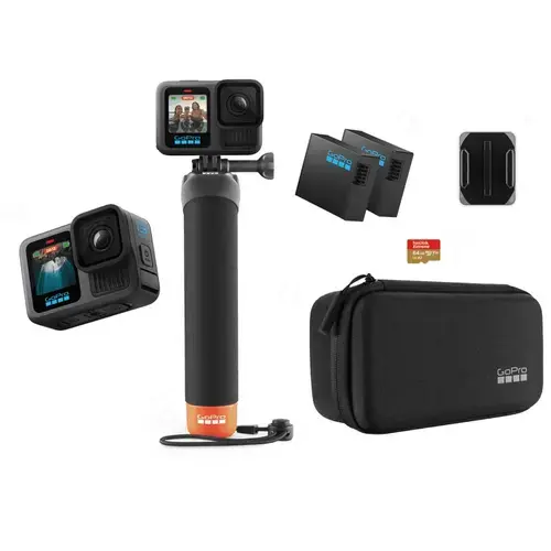 Camera video de actiune GoPro Hero13 Black Bundle, 5.3K60, 27MP, 5.3K, Ecran tactil 2.27inch, Stabilizare HyperSmooth 6.0, TimeWarp 3.0, Wi-Fi, Bluetooth, Control vocal (Negru )