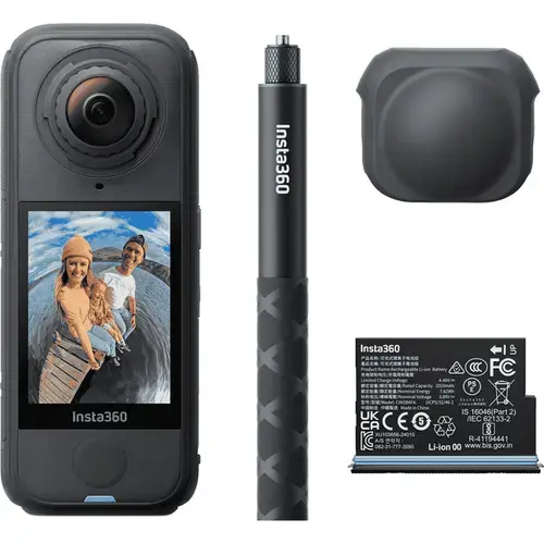 Camera video de actiune Insta360 X4 Air Starter Bundle, 8K 30 FPS, 29MP, 360°, Wi-Fi, Bluetooth, Giroscop 6 axe, 4 Microfoane, Active HDR, Timelapse (Negru)