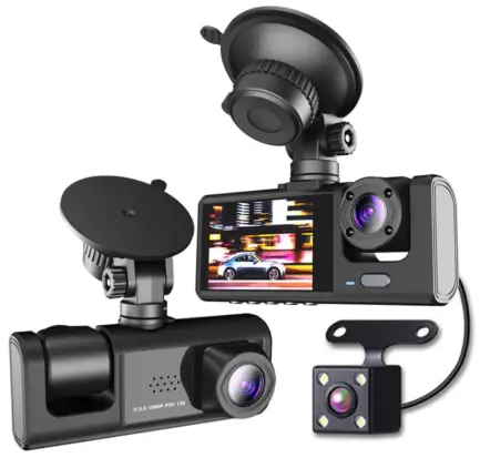 Camera video de bord auto 1080P HD TRIPLA senzor G DVR camera cu unghi de vizualizare de 170 grade