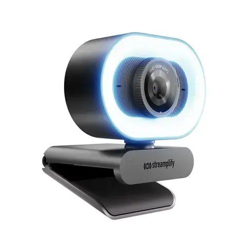Camera web streamplify CAM PLUS, Full HD, Microfon, FOV 80, Ring light, 60 fps, Negru