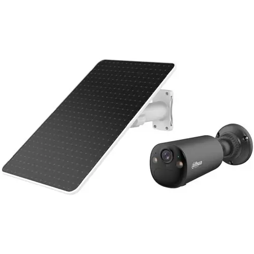 Camera WiFi cu Panou Solar Dahua DH-KIT-EUR/IPC-BF4CP-0210B-XL-Ash/M0508, WiFi 6 Dual Band, 4MP, AI, AOV, Smart Dual Light, Microfon, Difuzor, IP66