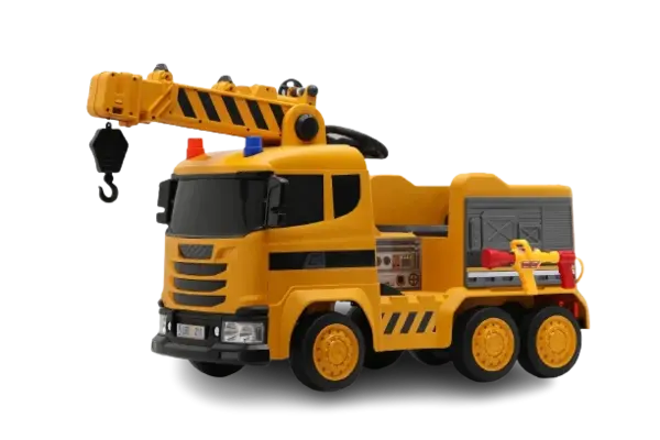 Camion electric cu functie de macara, Kinderauto Costrucktor 140W 12V 10Ah, culoare Galbena