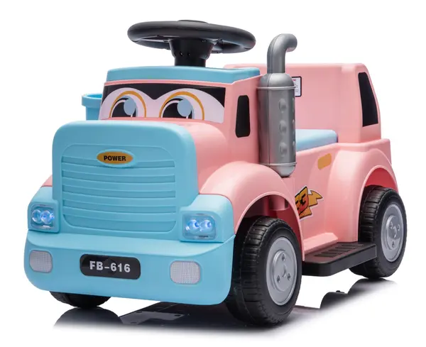 Camion electric multifunctional 2 in1 Lightning 33 pentru copii 18-36 luni, 30W 6V, culoare roz