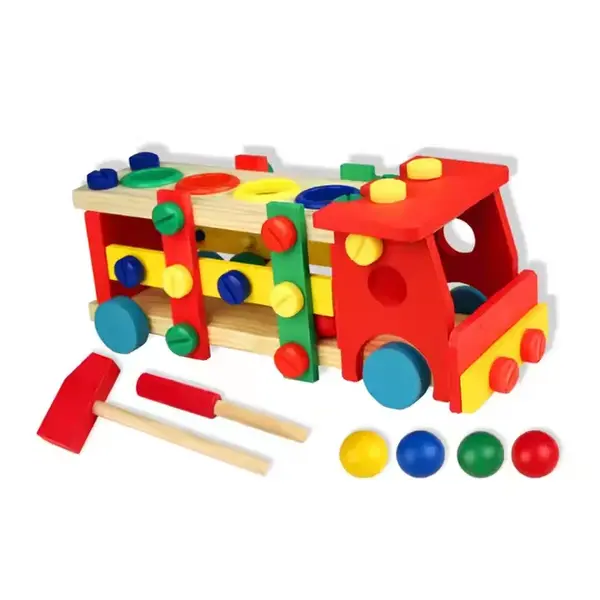 Camion multifunctional 2-in-1 din lemn - rol play si sortare ZukiToys.ro