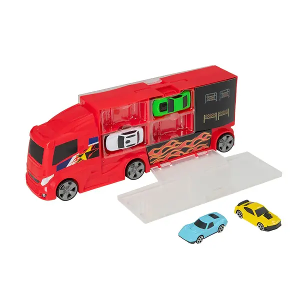 Camion transportator cu 4 masinute HTI Teamsterz Metro City