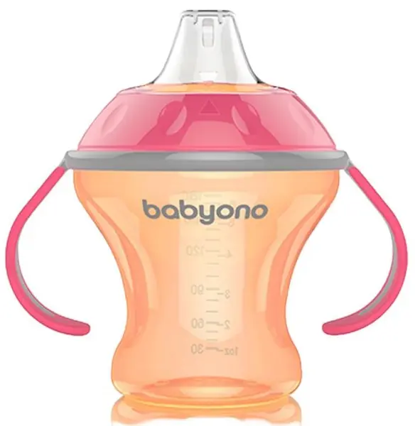 Cană antivarsare Babyono - Natural, 180 ml, roz